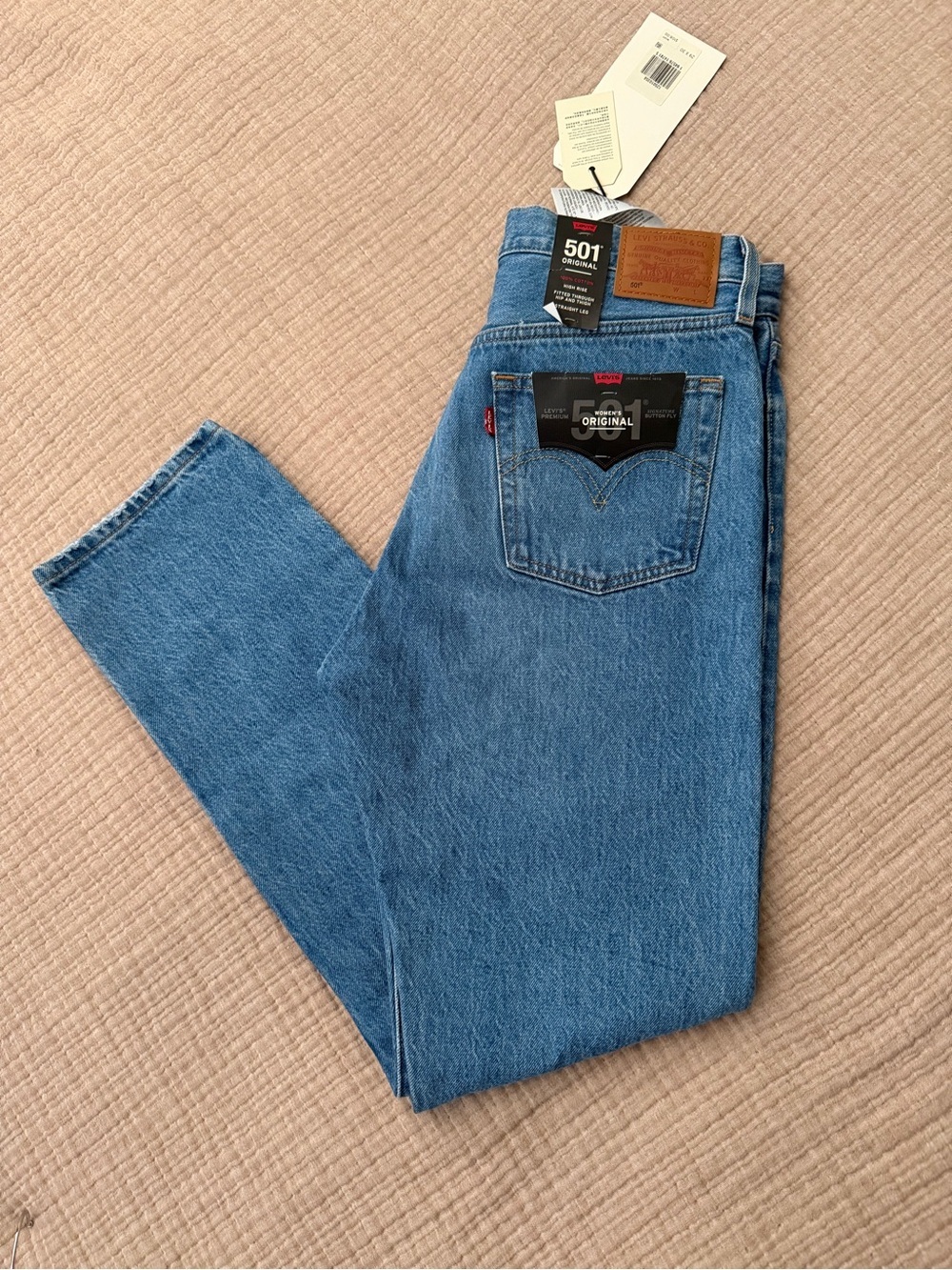 Levi's 501 Original Fit High Rise Straight Leg Jeans - Blue, 29X30